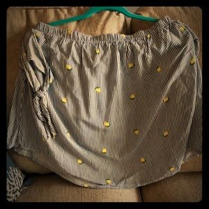 Off the shoulder lemon print blouse